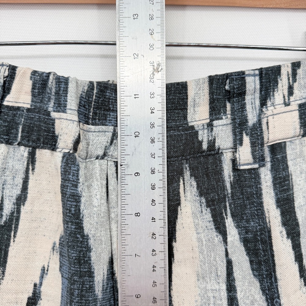 Democracy Wide Leg Crop Pants Womens Small Gray Ikat Boho Culottes Travel Flowy - Picture 10 of 11
